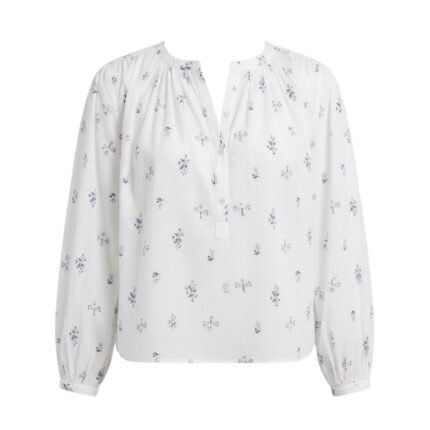 Women’s Floral Balloon Sleeve Blouse Elegant Top